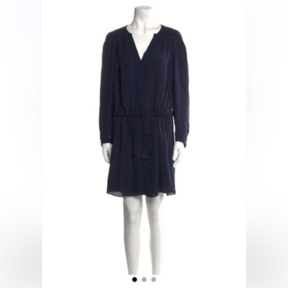 Rebecca Taylor silk knee-length dress navy blue size 12. 100% silk - Picture 1 of 6